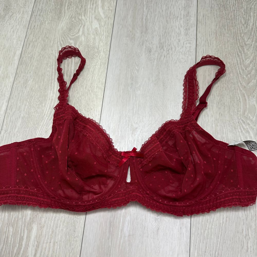 NWT Adore Me red lace mesh underwire bra size 40D